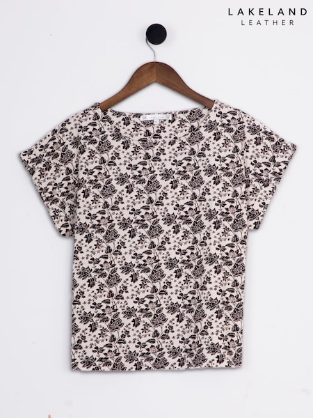 Lakeland Clothing Leah Short Sleeve Brown Blouse (W63866) | 261 LEI