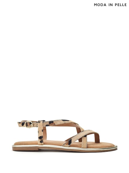 Estampado animal - Moda in Pelle Animal Print Jacaran Flat Criss Cross Sandals (W63906) | 83 €
