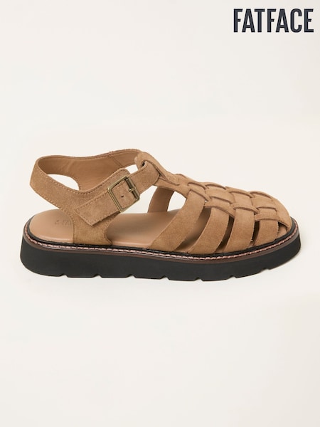 FatFace Cali Tan Brown Leather Fisherman Sandal (W63944) | €86