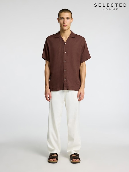 Selected Homme Loose Fit Drawstring Trousers With Linen (W63979) | R$ 590