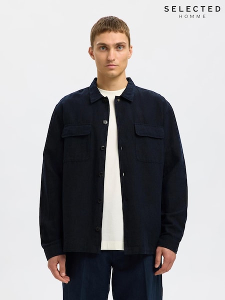 Selected Homme Long Sleeve Overshirt With Linen (W63982) | R$ 690