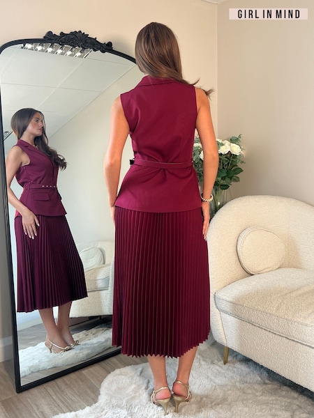 Girl In Mind Purple Agatha Pleated Skirt Waistcoat Dress (W64044) | € 76
