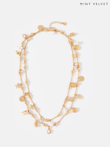 Mint Velvet Gold Tone Shell Necklace (W64063) | €64