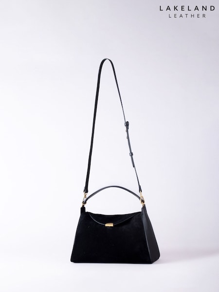 Lakeland Leather Black 'Herdwick' Suede and Leather Cross-Body Bag (W64073) | € 125