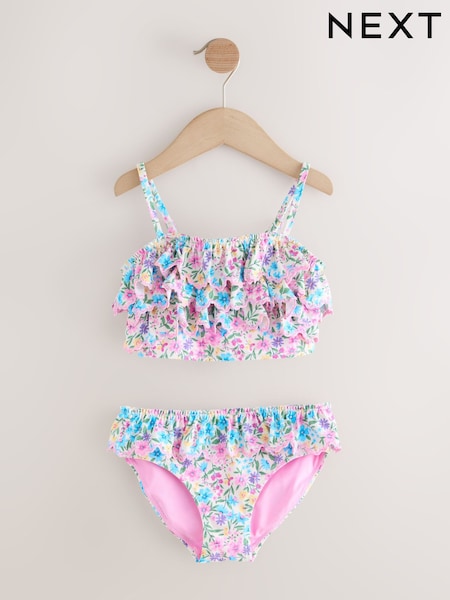 Pink/Yellow Ditsy Floral - Frill Bikini (3-16yrs) (W64228) | ‏78 ر.ق. - ‏104 ر.ق.