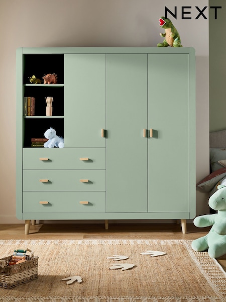 Sage Green Kids Alix Triple, 3 drawers Wardrobe (W64685) | €975