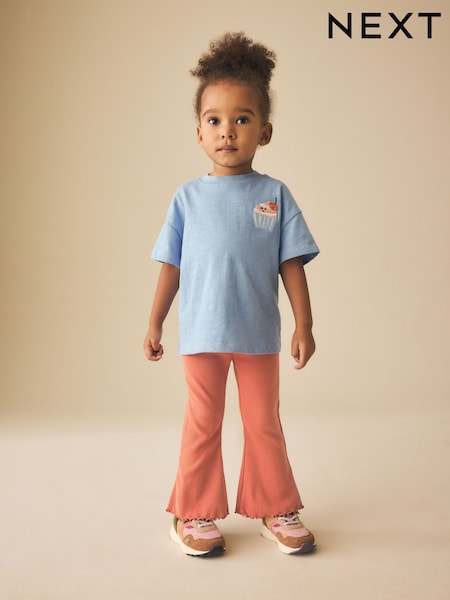 Orange Brown Rib Flare Leggings (3mths-7yrs) (W64864) | €6 - €9