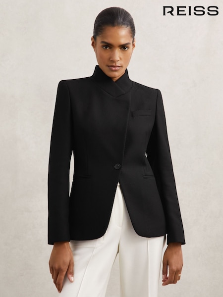 Reiss Manon Wool-Blend Wrapover Blazer (W64872) | R$ 2.550