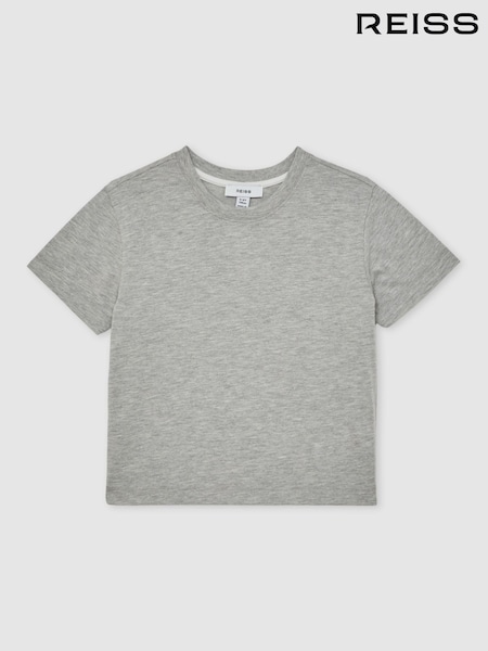 Reiss Grey Marl Blair 13-14 yrs Cotton-Blend Crew-Neck T-Shirt (W64895) | €15