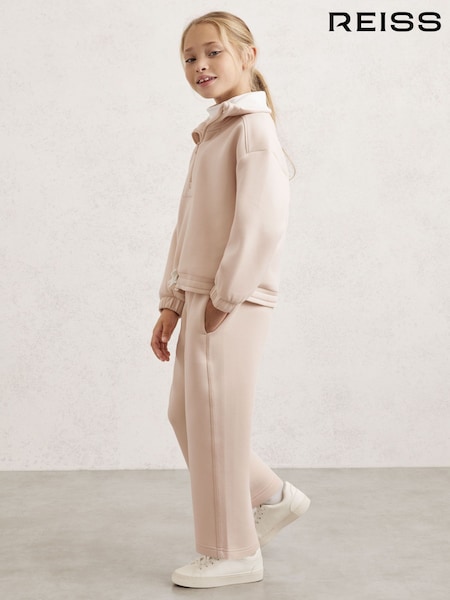 Reiss Neutral Laney Wide-Leg Interlock Drawstring Joggers (W64902) | 257 QAR