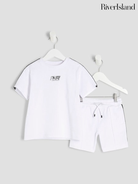 River Island White Boys Taped T-Shirt Set (W64918) | €27