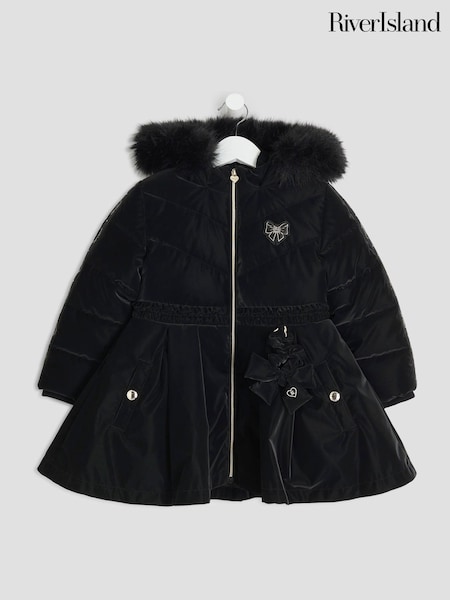River Island Black Girls Skirt Padded Coat (W64942) | €59