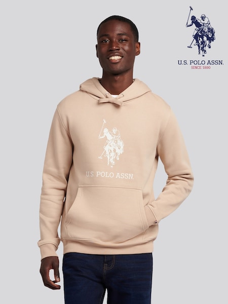 U.S. Polo Assn Natural Mens Rider Brush Back Hoodie (W64980) | €106