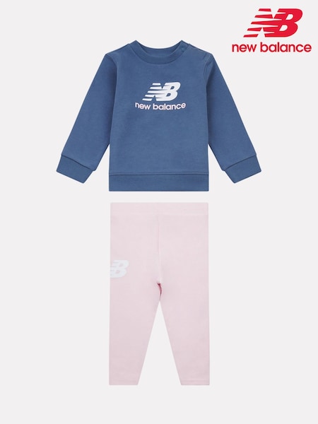 New Balance Kids Stacked Logo Crew and Leggings Set (W65088) | ‏201‏₪