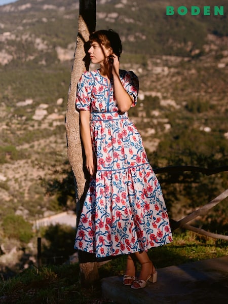 Boden Cream Rhea Embroidered Midi Dress (W65133) | R$ 1.440