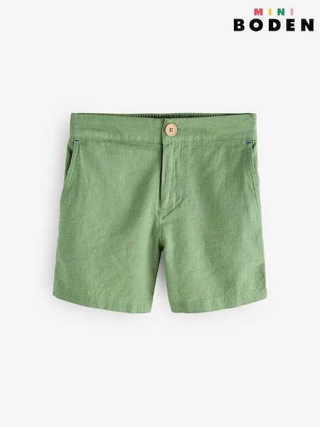 Boden Green Cotton Linen Shorts (W65140) | R$ 225 - R$ 265