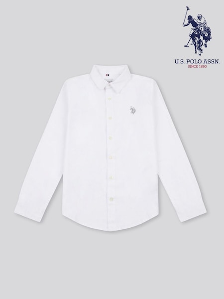 U.S. Polo Assn. White Boys Linen Blend Shirt (W65197) | €54 - €64