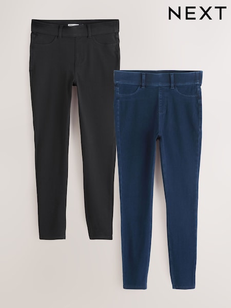 Black/Rinse Blue Full Length Jersey Denim Leggings 2 Pack (W65311) | ₪154