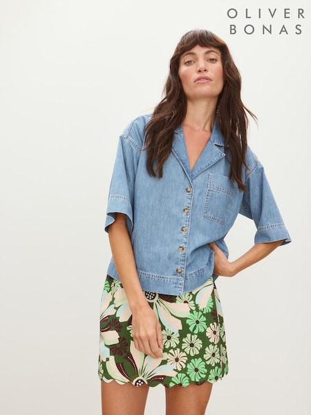 Oliver Bonas Blue Denim Short Sleeve Shirt (W65369) | 3,304 UAH