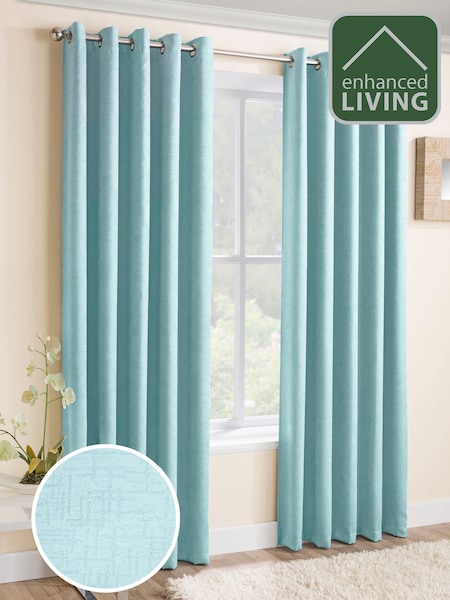 Enhanced Living Sky Blue Vogue Thermal Room Darkening Eyelet Curtains (W65438) | €54 - €107