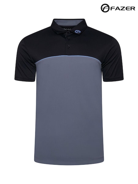 Fazer Mens Hayrose Colour Block Golf Black Polo Shirt (W65445) | €37