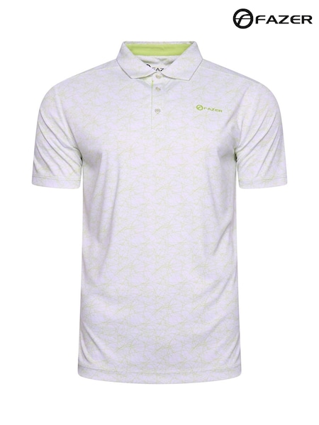 Fazer Mens Chester Scribble Golf White Polo Shirt (W65448) | €37