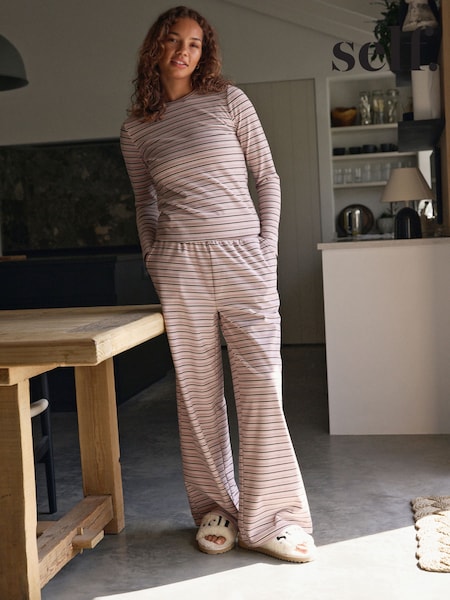 self. Stripe Microfleece Pyjamas (W65618) | ‏185 د.إ.‏