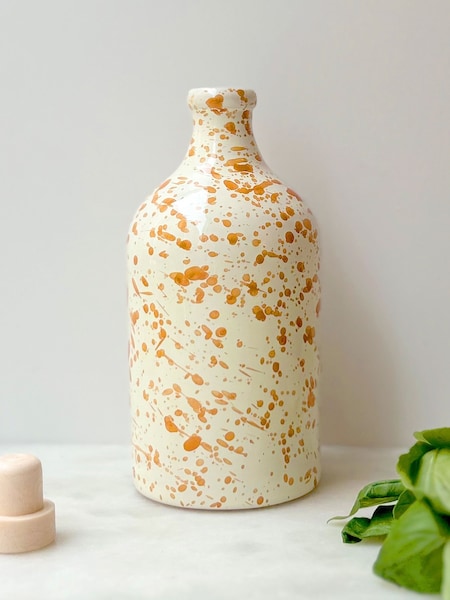 Hot Pottery Burnt Orange Splatter Oil & Vinegar Bottle (W65644) | €61
