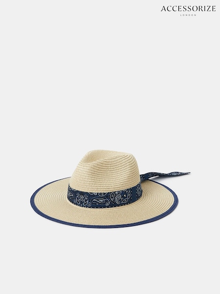 Accessorize Bandana Straw Fedora Hat (W65676) | € 39