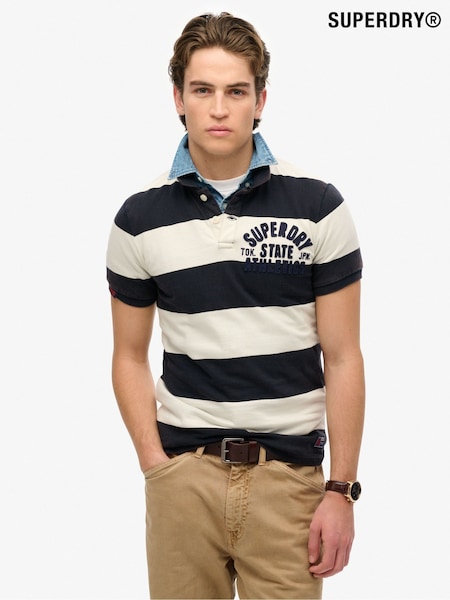 Superdry Blue Vintage Athletic Jersey Polo Shirt (W65708) | €51