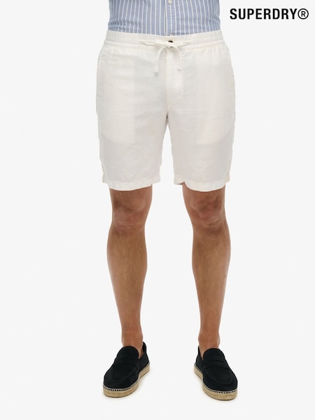 Superdry White The Merchant Store Linen Shorts (W65718) | R$ 545