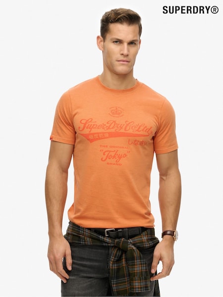 Superdry Orange Relaxed Workwear Washed T-Shirt (W65753) | R$ 295