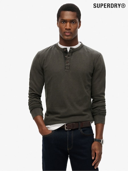 Superdry Green Lightweight Textured Grandad Top (W65754) | €37