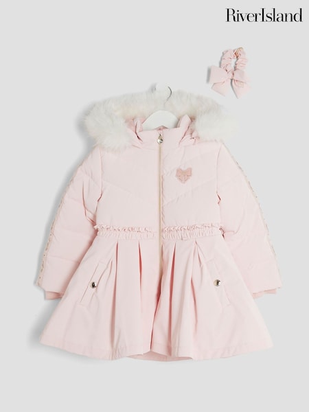 River Island Pink Girls Skirt Padded Coat (W65827) | €59