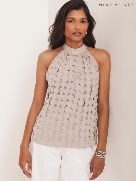 Mint Velvet Natural Disc Halter Top (W65850) | € 139