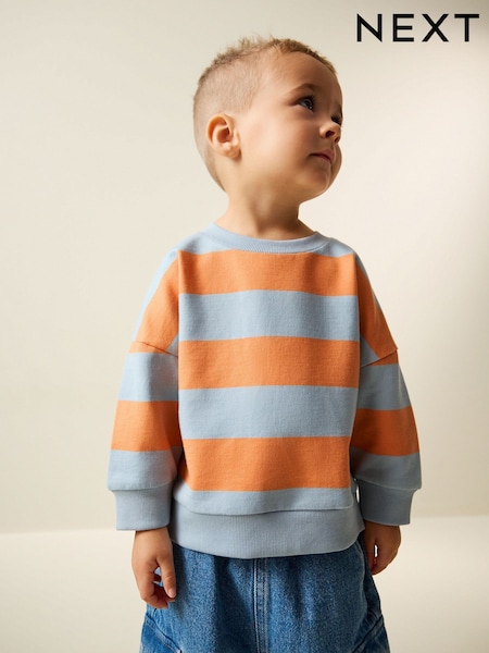 Orange & Blue Stripe - Sweatshirt (3mths-7yrs) (W65993) | ‏52 ر.ق. - ‏62 ر.ق.