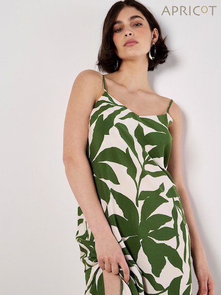 Apricot Green Silhouette Tropical Dress (W66046) | €51