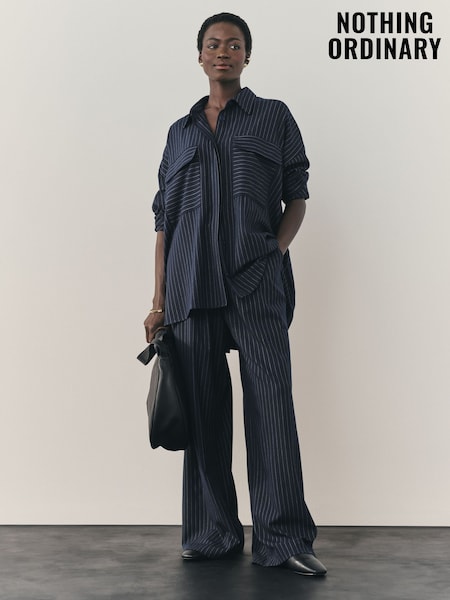Nothing Ordinary Pinstripe Relaxed Shirt (W66164) | R$ 740