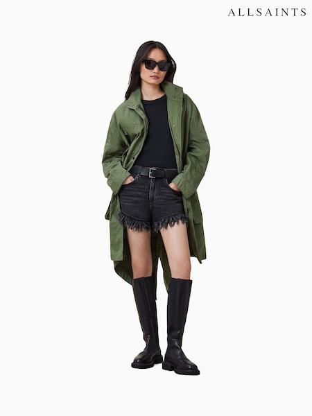 AllSaints Green Milla Bird Print Parka Jacket (W66208) | 17,964 UAH