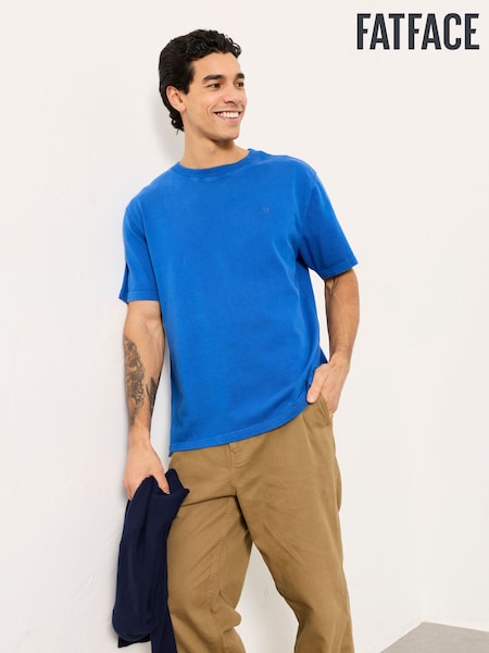 FatFace Alton Cobalt Blue Heavyweight Relaxed Fit T-Shirt (W66254) | AED163