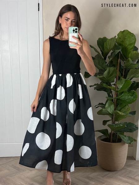 Style Cheat Black Rhoda 2in1 Jersey Mix Dress (W66310) | €66