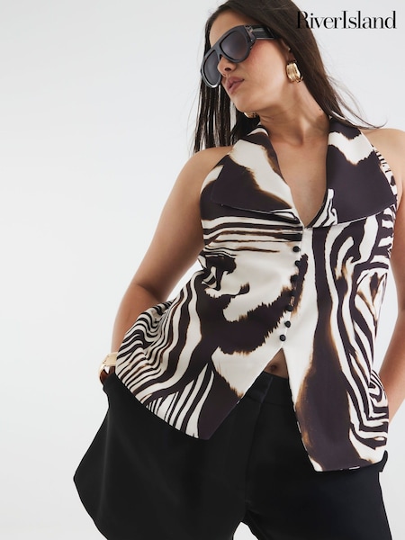 River Island Zebra Print Waistcoat (W66314) | € 42