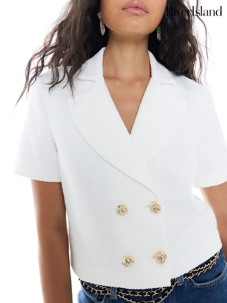 River Island White Boucle Jacket (W66360) | €45