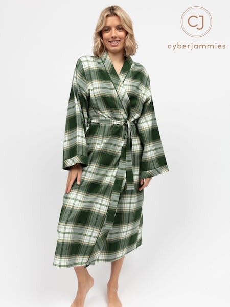 Cyberjammies Green Long Check Dressing Gown (W66488) | €65