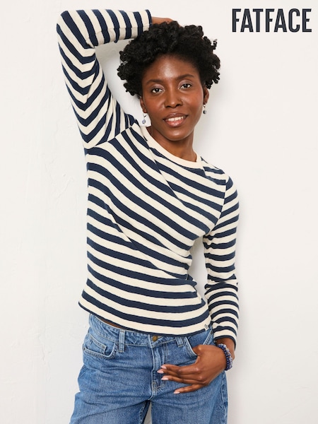 FatFace Callie Navy Stripe Long Sleeve Top (W66842) | €39