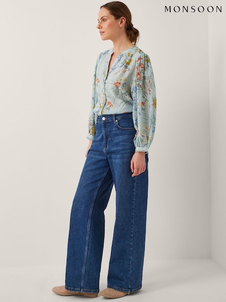 Monsoon Blue Jesse Floral Print Blouse (W66918) | R$ 640