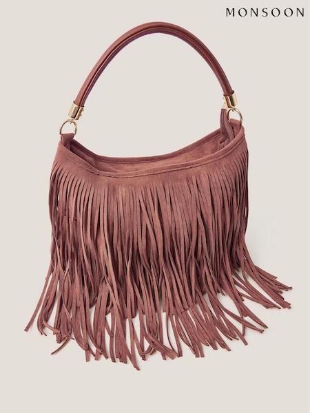 Monsoon Natural Fay Suedette Fringe Bag (W66927) | AZN 138