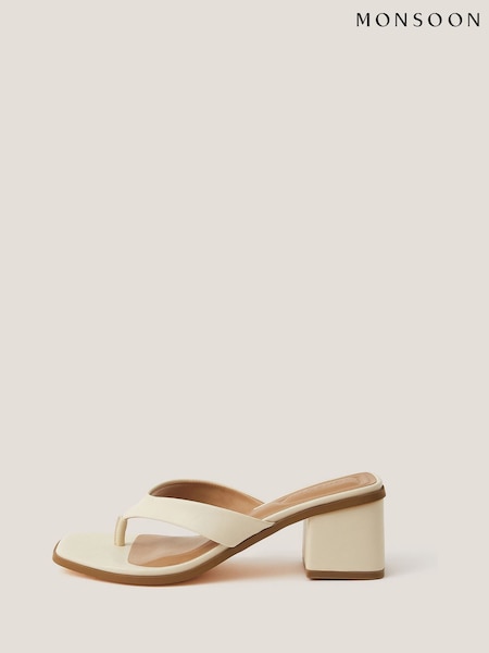 Natural - Monsoon Tilly Toe Thong Mules (W66945) | 78 €