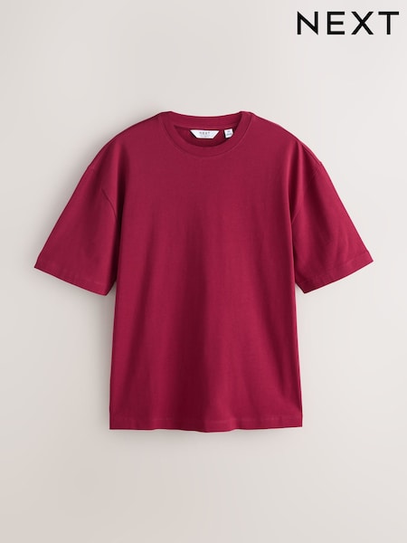 Red Relaxed Fit Heavyweight T-Shirt (W67070) | AED70