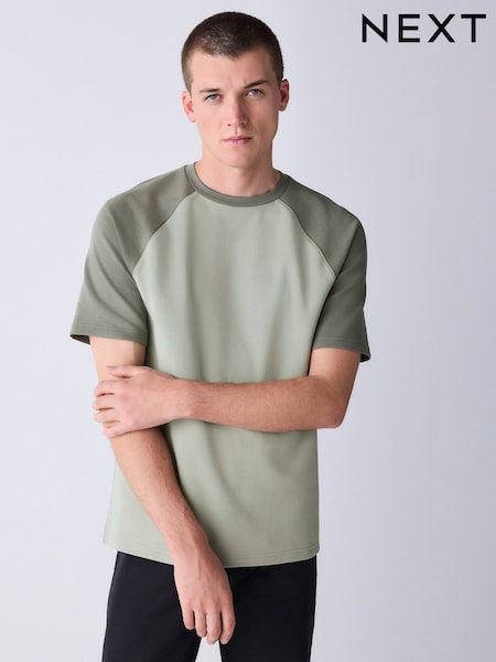 Green Raglan Regular Fit Smart Soft Touch Heavyweight T-Shirt (W67073) | 110 zł